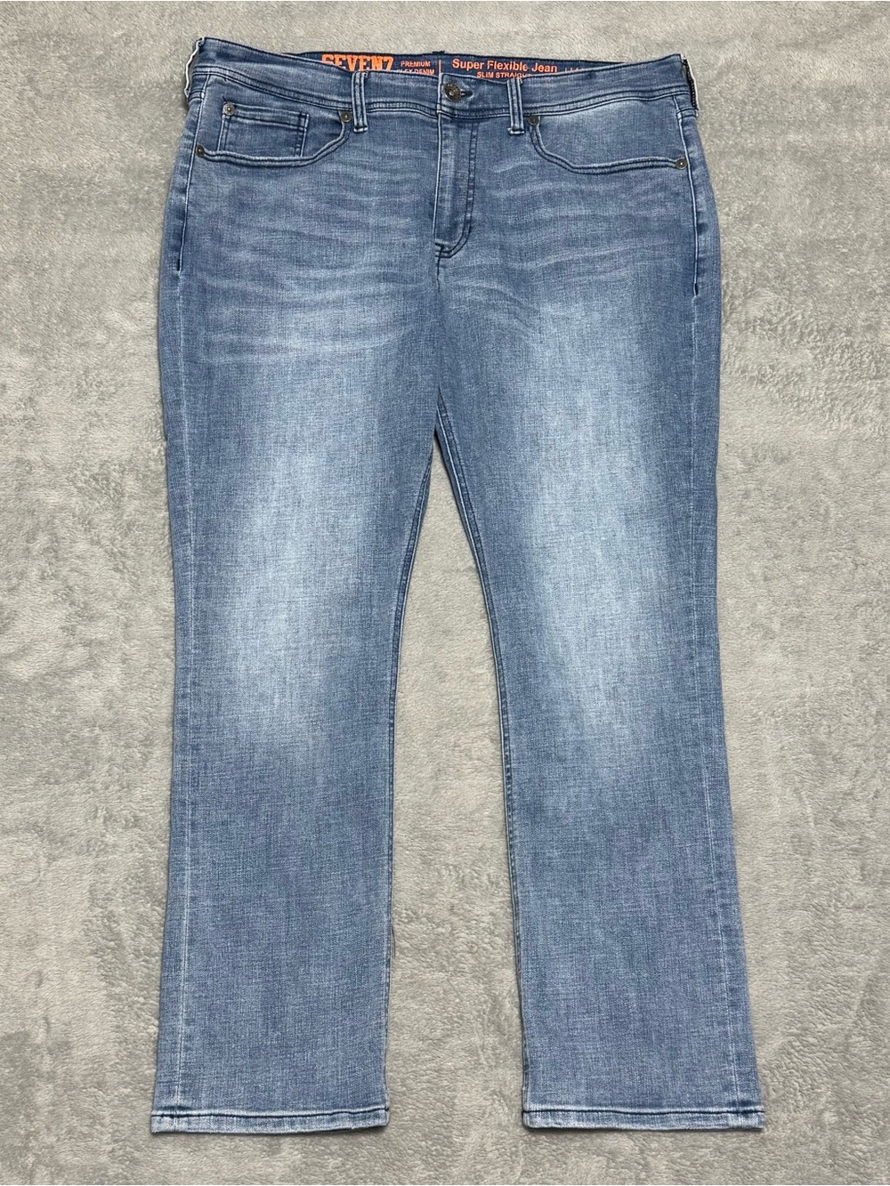Seven7 Super Flexible Jeans Slim Straight Stretch Denim Blue Men 36x30 Casual